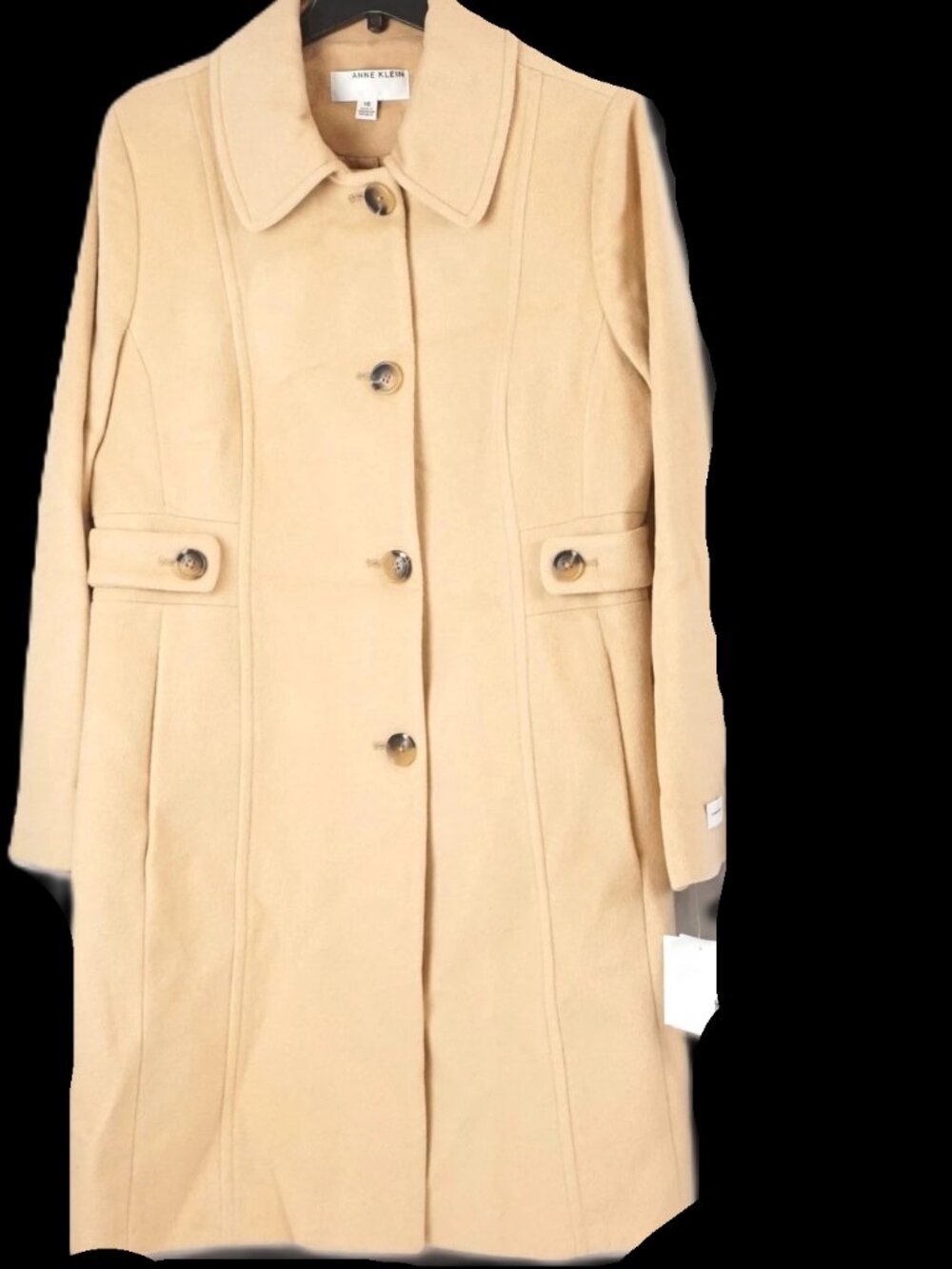 Anne Klein Wool Cashmere Blend Midi Coat Winter Fall Spring Work Office School